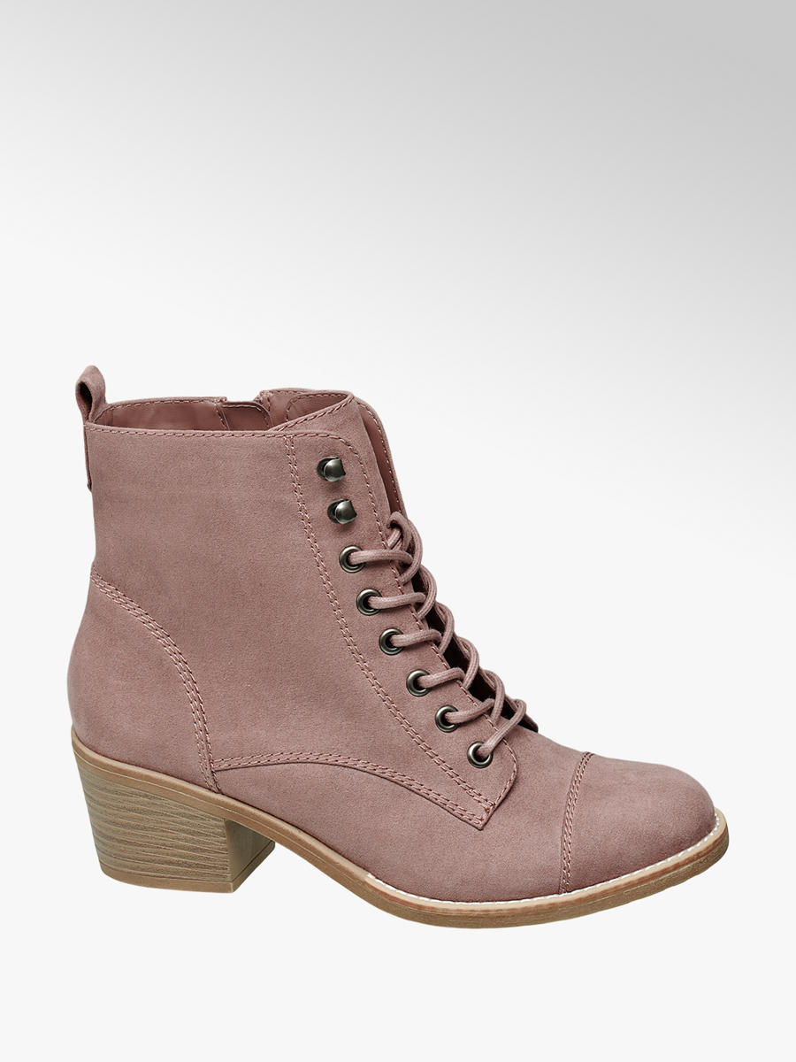 Graceland Roze veterboot blokhak Gratis Bezorgd en Retour Graceland Roze veterboot blokhak Gratis Bezorgd en Retour
